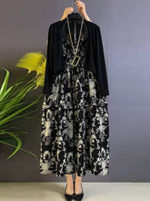 Plus Size Two Piece Spaghetti Strap Floral Print Maxi Dress